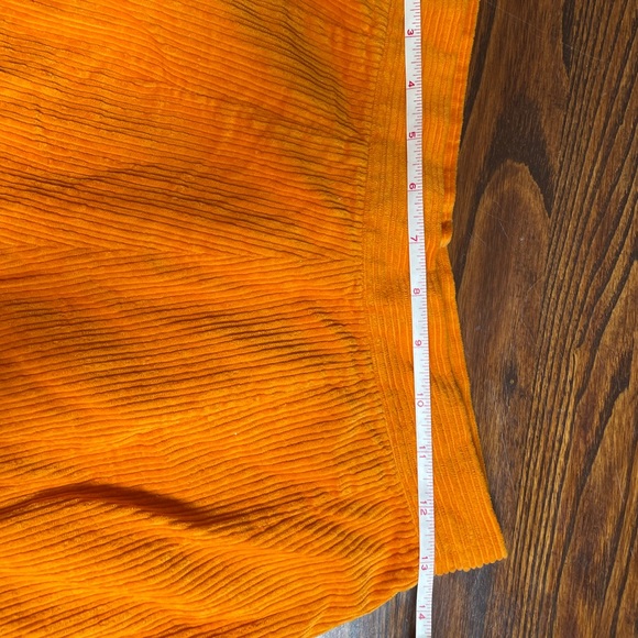 Vtg 70s 80s Ladies Orange Cotton Corduroy Shorts Womens 13-14 High Waisted Beach - Picture 4 of 7